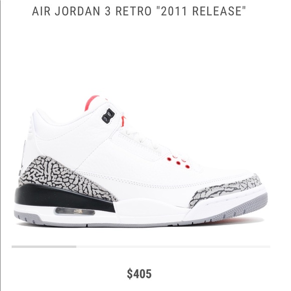 Air Jordan white cement 3’s - Picture 5 of 5